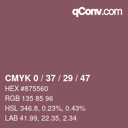 Color code: CMYK 0 / 37 / 29 / 47 | qconv.com