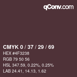 Color code: CMYK 0 / 37 / 29 / 69 | qconv.com