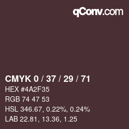 Color code: CMYK 0 / 37 / 29 / 71 | qconv.com