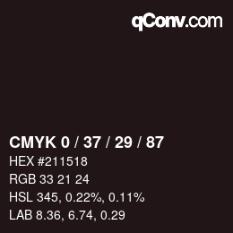 カラーコード: CMYK 0 / 37 / 29 / 87 | qconv.com