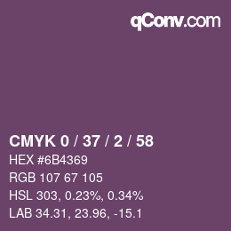 カラーコード: CMYK 0 / 37 / 2 / 58 | qconv.com