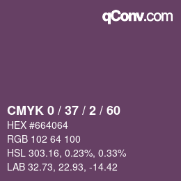 カラーコード: CMYK 0 / 37 / 2 / 60 | qconv.com