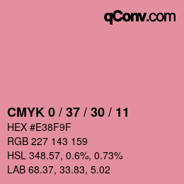 Color code: CMYK 0 / 37 / 30 / 11 | qconv.com