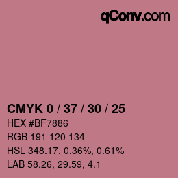 Color code: CMYK 0 / 37 / 30 / 25 | qconv.com