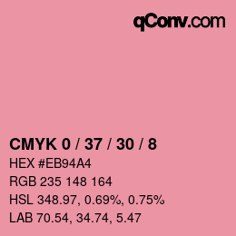 カラーコード: CMYK 0 / 37 / 30 / 8 | qconv.com