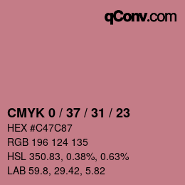 Color code: CMYK 0 / 37 / 31 / 23 | qconv.com