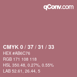 Color code: CMYK 0 / 37 / 31 / 33 | qconv.com