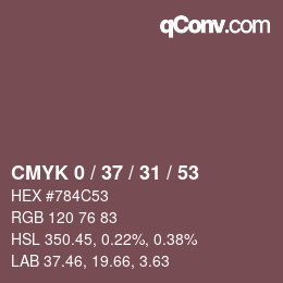 Color code: CMYK 0 / 37 / 31 / 53 | qconv.com