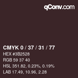 Color code: CMYK 0 / 37 / 31 / 77 | qconv.com