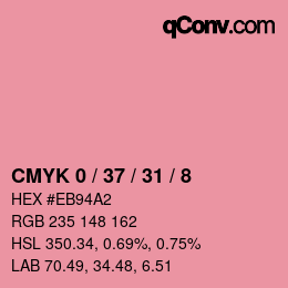 カラーコード: CMYK 0 / 37 / 31 / 8 | qconv.com