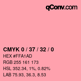 カラーコード: CMYK 0 / 37 / 32 / 0 | qconv.com