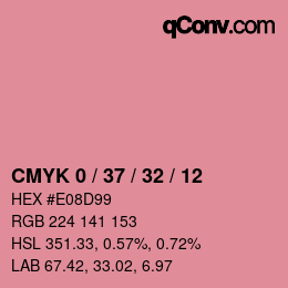 カラーコード: CMYK 0 / 37 / 32 / 12 | qconv.com