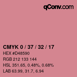 カラーコード: CMYK 0 / 37 / 32 / 17 | qconv.com