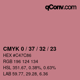 Color code: CMYK 0 / 37 / 32 / 23 | qconv.com