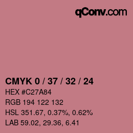 カラーコード: CMYK 0 / 37 / 32 / 24 | qconv.com