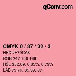カラーコード: CMYK 0 / 37 / 32 / 3 | qconv.com