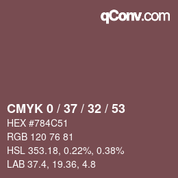 Color code: CMYK 0 / 37 / 32 / 53 | qconv.com