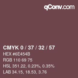 カラーコード: CMYK 0 / 37 / 32 / 57 | qconv.com