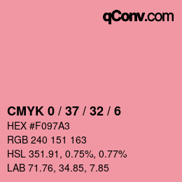 カラーコード: CMYK 0 / 37 / 32 / 6 | qconv.com