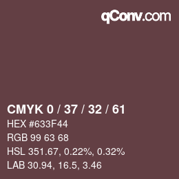 颜色代码: CMYK 0 / 37 / 32 / 61 | qconv.com
