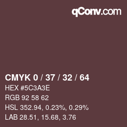 カラーコード: CMYK 0 / 37 / 32 / 64 | qconv.com