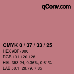 Color code: CMYK 0 / 37 / 33 / 25 | qconv.com