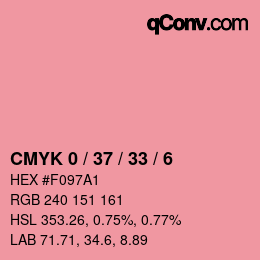 カラーコード: CMYK 0 / 37 / 33 / 6 | qconv.com