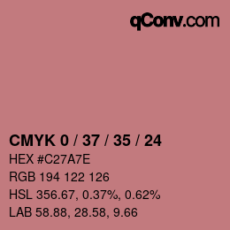 Color code: CMYK 0 / 37 / 35 / 24 | qconv.com