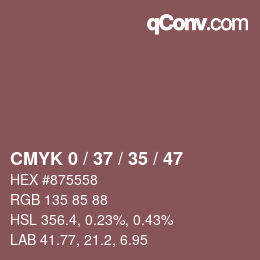 カラーコード: CMYK 0 / 37 / 35 / 47 | qconv.com