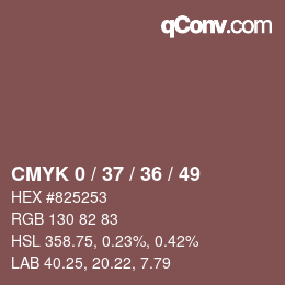 Farbcode: CMYK 0 / 37 / 36 / 49 | qconv.com