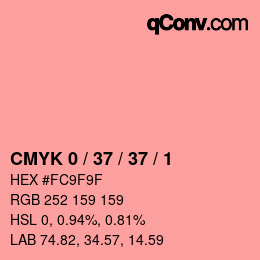 Farbcode: CMYK 0 / 37 / 37 / 1 | qconv.com