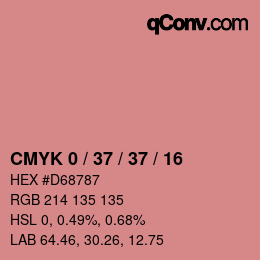 カラーコード: CMYK 0 / 37 / 37 / 16 | qconv.com