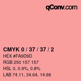 カラーコード: CMYK 0 / 37 / 37 / 2 | qconv.com