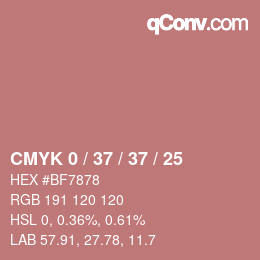カラーコード: CMYK 0 / 37 / 37 / 25 | qconv.com