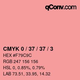 カラーコード: CMYK 0 / 37 / 37 / 3 | qconv.com