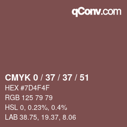 Color code: CMYK 0 / 37 / 37 / 51 | qconv.com