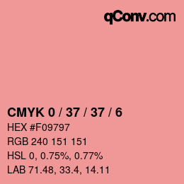 カラーコード: CMYK 0 / 37 / 37 / 6 | qconv.com
