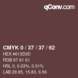 颜色代码: CMYK 0 / 37 / 37 / 62 | qconv.com