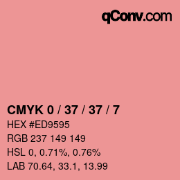 カラーコード: CMYK 0 / 37 / 37 / 7 | qconv.com