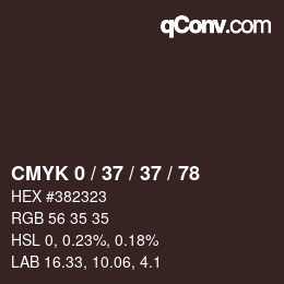 カラーコード: CMYK 0 / 37 / 37 / 78 | qconv.com