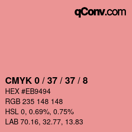 Farbcode: CMYK 0 / 37 / 37 / 8 | qconv.com