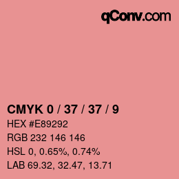 カラーコード: CMYK 0 / 37 / 37 / 9 | qconv.com