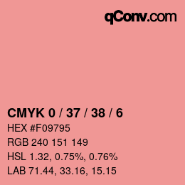 カラーコード: CMYK 0 / 37 / 38 / 6 | qconv.com