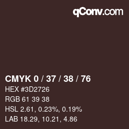 Color code: CMYK 0 / 37 / 38 / 76 | qconv.com