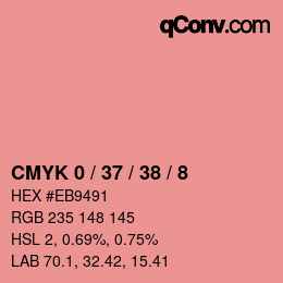 カラーコード: CMYK 0 / 37 / 38 / 8 | qconv.com