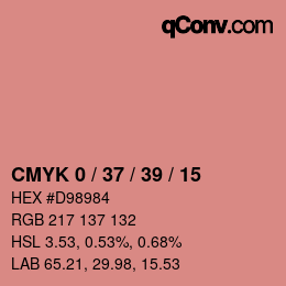 Color code: CMYK 0 / 37 / 39 / 15 | qconv.com