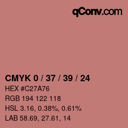 Color code: CMYK 0 / 37 / 39 / 24 | qconv.com