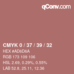 Color code: CMYK 0 / 37 / 39 / 32 | qconv.com