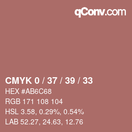カラーコード: CMYK 0 / 37 / 39 / 33 | qconv.com