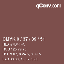 カラーコード: CMYK 0 / 37 / 39 / 51 | qconv.com